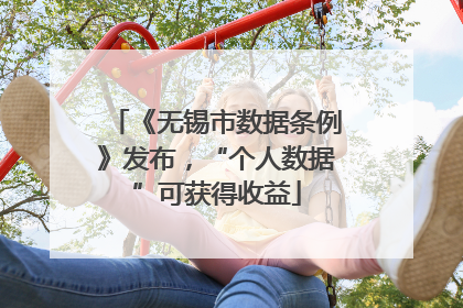 《无锡市数据条例》发布，“个人数据”可获得收益