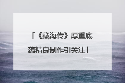 《藏海传》厚重底蕴精良制作引关注