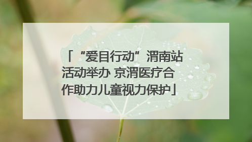 “爱目行动”渭南站活动举办 京渭医疗合作助力儿童视力保护