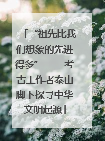 “祖先比我们想象的先进得多”——考古工作者泰山脚下探寻中华文明起源