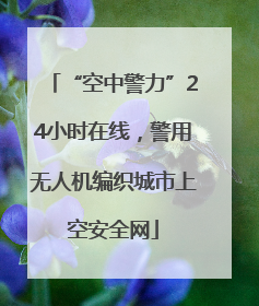 “空中警力”24小时在线，警用无人机编织城市上空安全网