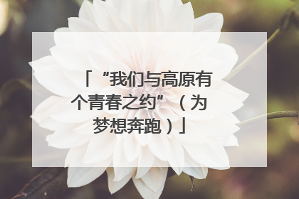 “我们与高原有个青春之约”（为梦想奔跑）