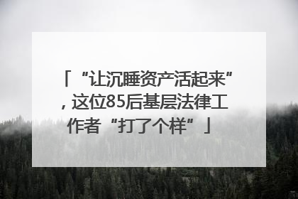 “让沉睡资产活起来”，这位85后基层法律工作者“打了个样”