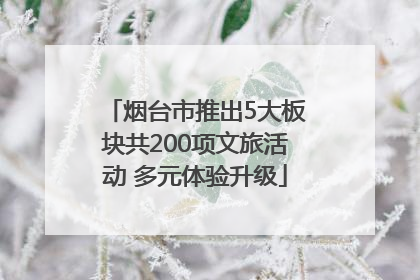 烟台市推出5大板块共200项文旅活动 多元体验升级