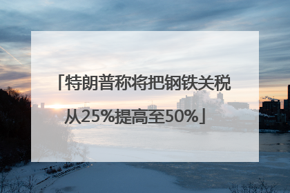 特朗普称将把钢铁关税从25%提高至50%
