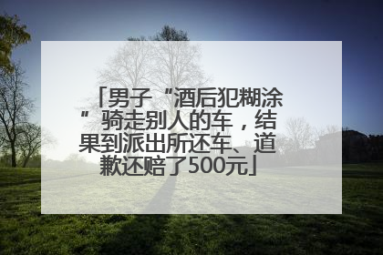 男子“酒后犯糊涂”骑走别人的车，结果到派出所还车、道歉还赔了500元