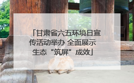 甘肃省六五环境日宣传活动举办 全面展示生态“筑屏”成效