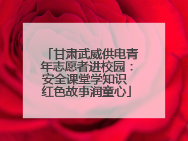 甘肃武威供电青年志愿者进校园：安全课堂学知识 红色故事润童心