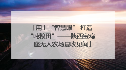 用上“智慧眼” 打造“吨粮田”——陕西宝鸡一座无人农场夏收见闻