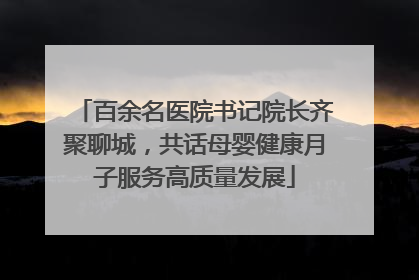 百余名医院书记院长齐聚聊城，共话母婴健康月子服务高质量发展