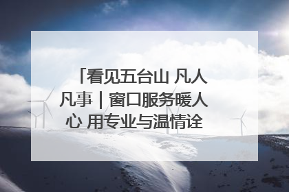 看见五台山 凡人凡事｜窗口服务暖人心 用专业与温情诠释责任担当