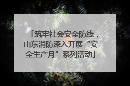 筑牢社会安全防线，山东消防深入开展“安全生产月”系列活动