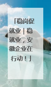 稳岗促就业｜稳就业，安徽企业在行动！