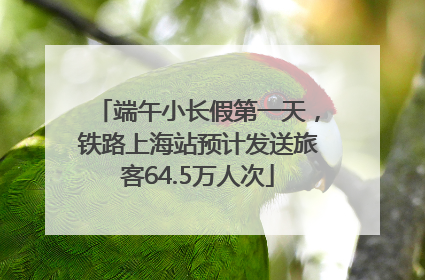 端午小长假第一天，铁路上海站预计发送旅客64.5万人次