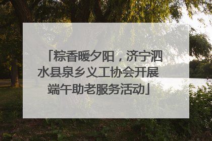 粽香暖夕阳，济宁泗水县泉乡义工协会开展端午助老服务活动