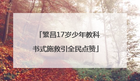 繁昌17岁少年教科书式施救引全民点赞