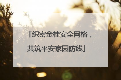 织密金桂安全网格，共筑平安家园防线