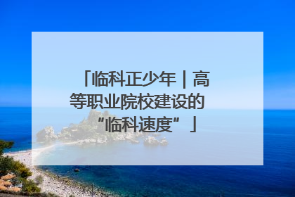 临科正少年｜高等职业院校建设的“临科速度”
