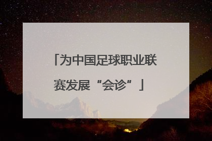 为中国足球职业联赛发展“会诊”