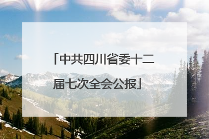 中共四川省委十二届七次全会公报