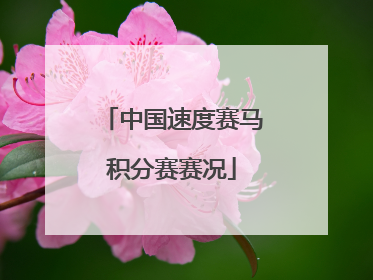 中国速度赛马积分赛赛况