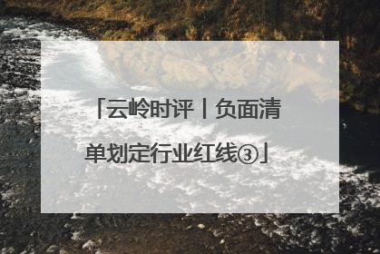 云岭时评丨负面清单划定行业红线③