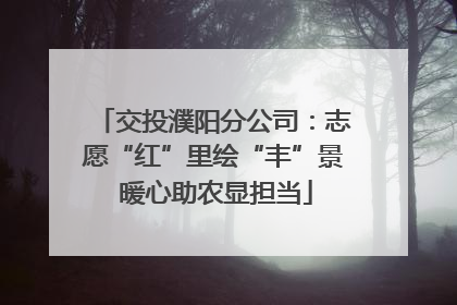 交投濮阳分公司：志愿“红”里绘“丰”景 暖心助农显担当