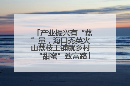产业振兴有“荔”量，海口秀英火山荔枝王铺就乡村“甜蜜”致富路