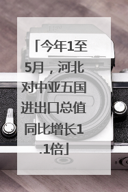 今年1至5月，河北对中亚五国进出口总值同比增长1.1倍