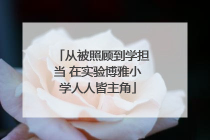 从被照顾到学担当 在实验博雅小学人人皆主角