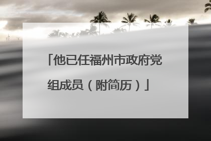 他已任福州市政府党组成员（附简历）