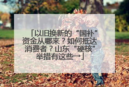 以旧换新的“国补”资金从哪来？如何抵达消费者？山东“硬核”举措有这些→