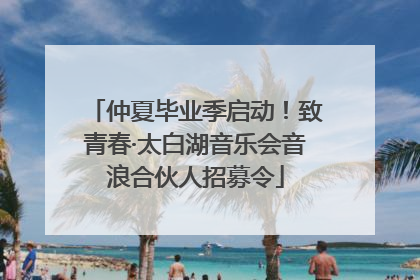 仲夏毕业季启动！致青春·太白湖音乐会音浪合伙人招募令