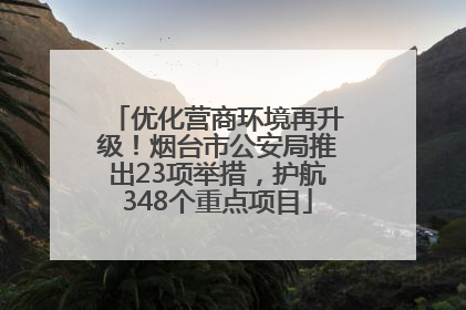 优化营商环境再升级！烟台市公安局推出23项举措，护航348个重点项目