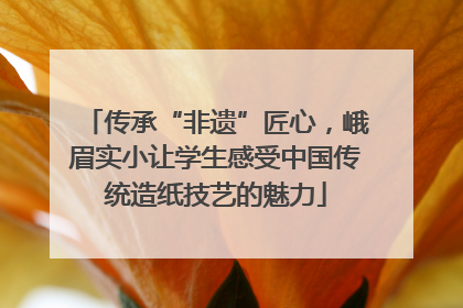 传承“非遗”匠心，峨眉实小让学生感受中国传统造纸技艺的魅力