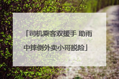 司机乘客双援手 助雨中摔倒外卖小哥脱险