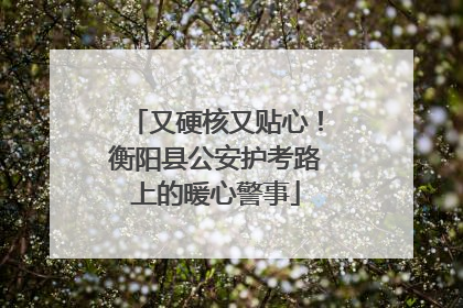 又硬核又贴心！衡阳县公安护考路上的暖心警事
