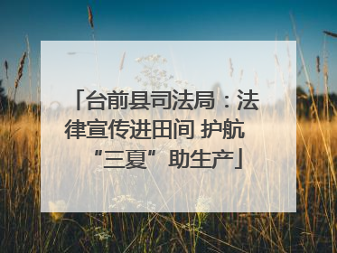台前县司法局：法律宣传进田间 护航“三夏”助生产