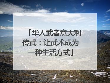 华人武者意大利传武：让武术成为一种生活方式
