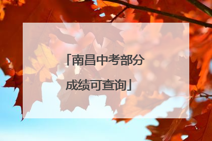 南昌中考部分成绩可查询