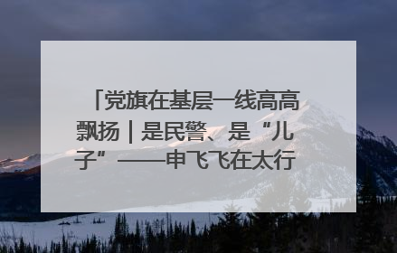 党旗在基层一线高高飘扬｜是民警、是“儿子”——申飞飞在太行山中的一线坚守