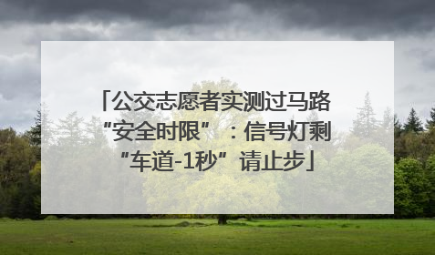 公交志愿者实测过马路“安全时限”：信号灯剩“车道-1秒”请止步