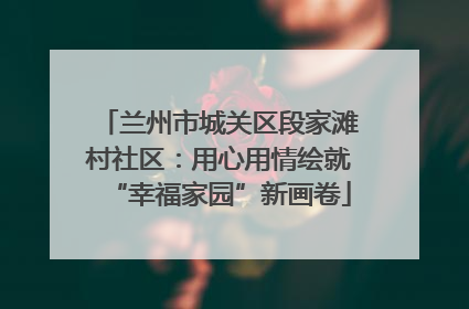 兰州市城关区段家滩村社区：用心用情绘就“幸福家园”新画卷