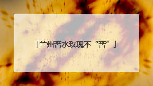 兰州苦水玫瑰不“苦”