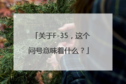 关于F-35，这个问号意味着什么？