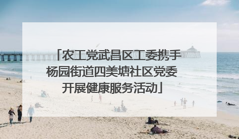 农工党武昌区工委携手杨园街道四美塘社区党委开展健康服务活动