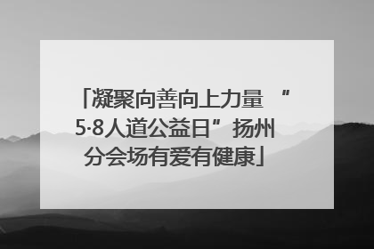 凝聚向善向上力量 “5·8人道公益日”扬州分会场有爱有健康
