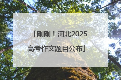 刚刚！河北2025高考作文题目公布