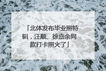北体发布毕业照特辑，汪顺、徐嘉余同款打卡照火了