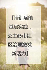 培训赋能基层实践，公主岭市社区治理激发新活力